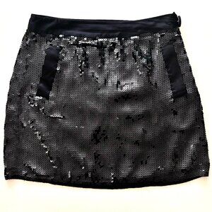 NOTICE by ASOS sequin black mini skirt with pockets